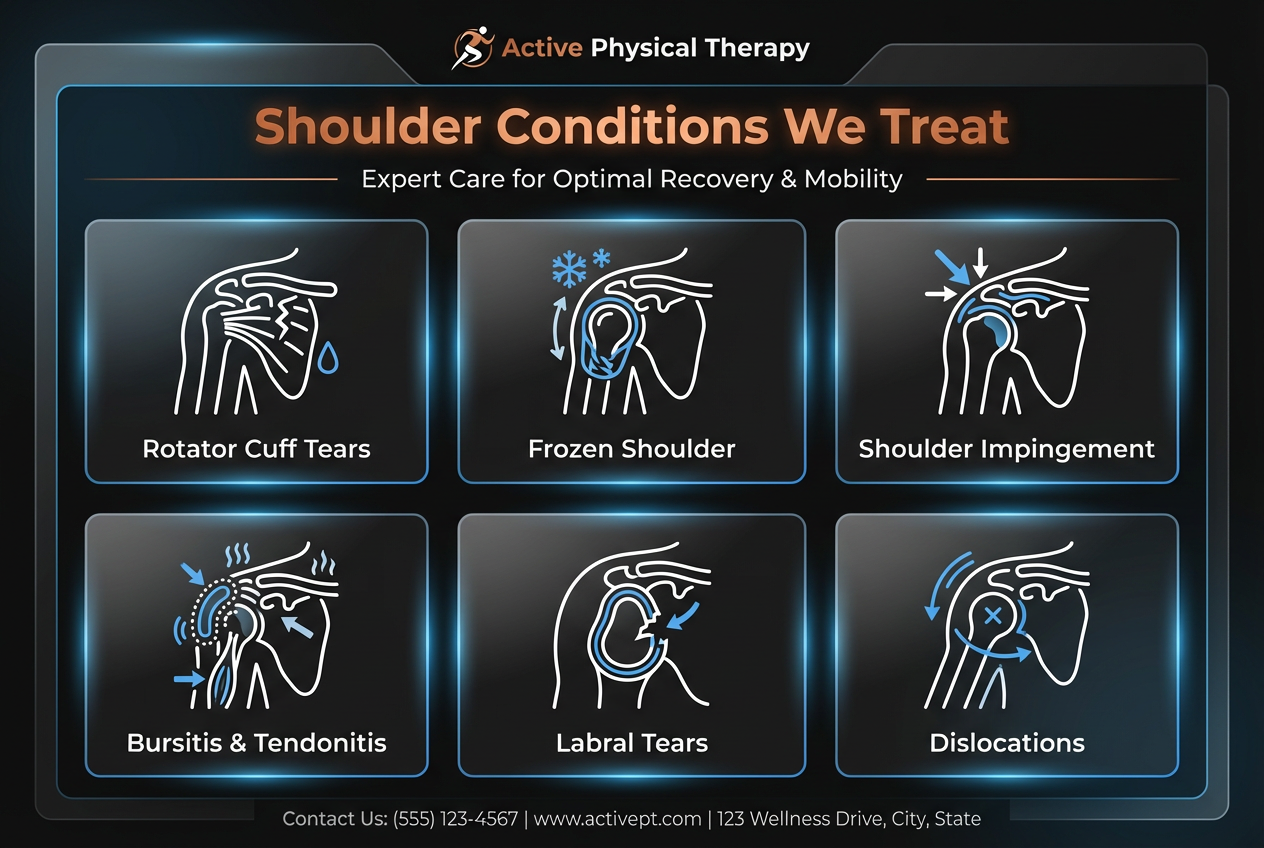 Shoulder conditions we treat at Active Physical Therapy